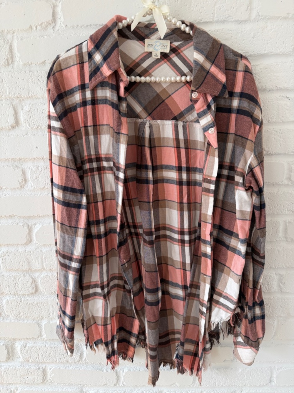 Jun & Ivy Pink Plaid Button-Up Shirt
